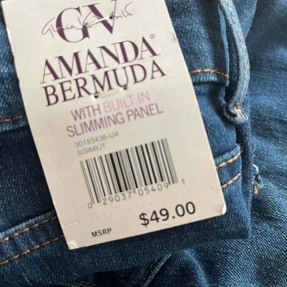 Gloria Vanderbilt Women's Blue Jeans Size 4 Regular Mid Rise Stretch Denim Blue